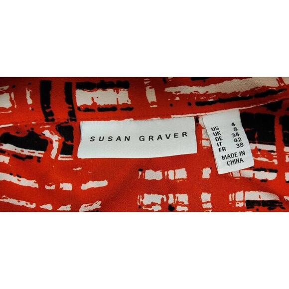 Susan Graver Top Women’s Size US 4 Long Sleeve Button Front Shirt Blouse - Picture 8 of 9